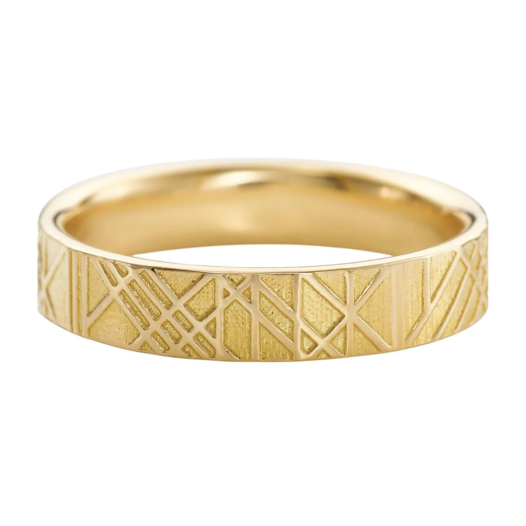 Artëmer Unique Geometric Mens Wedding Band