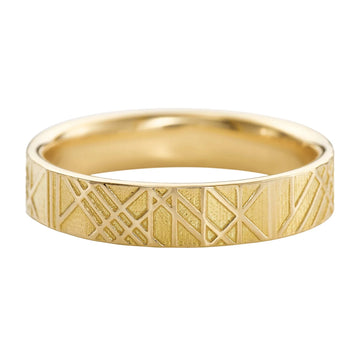 Artëmer Unique Geometric Mens Wedding Band