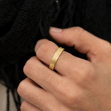 Outlet Artëmer Unique Geometric Mens Wedding Band