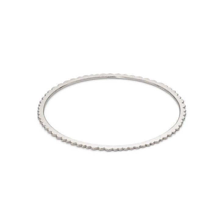 Mim Best Silver Scallop Edge Bangle