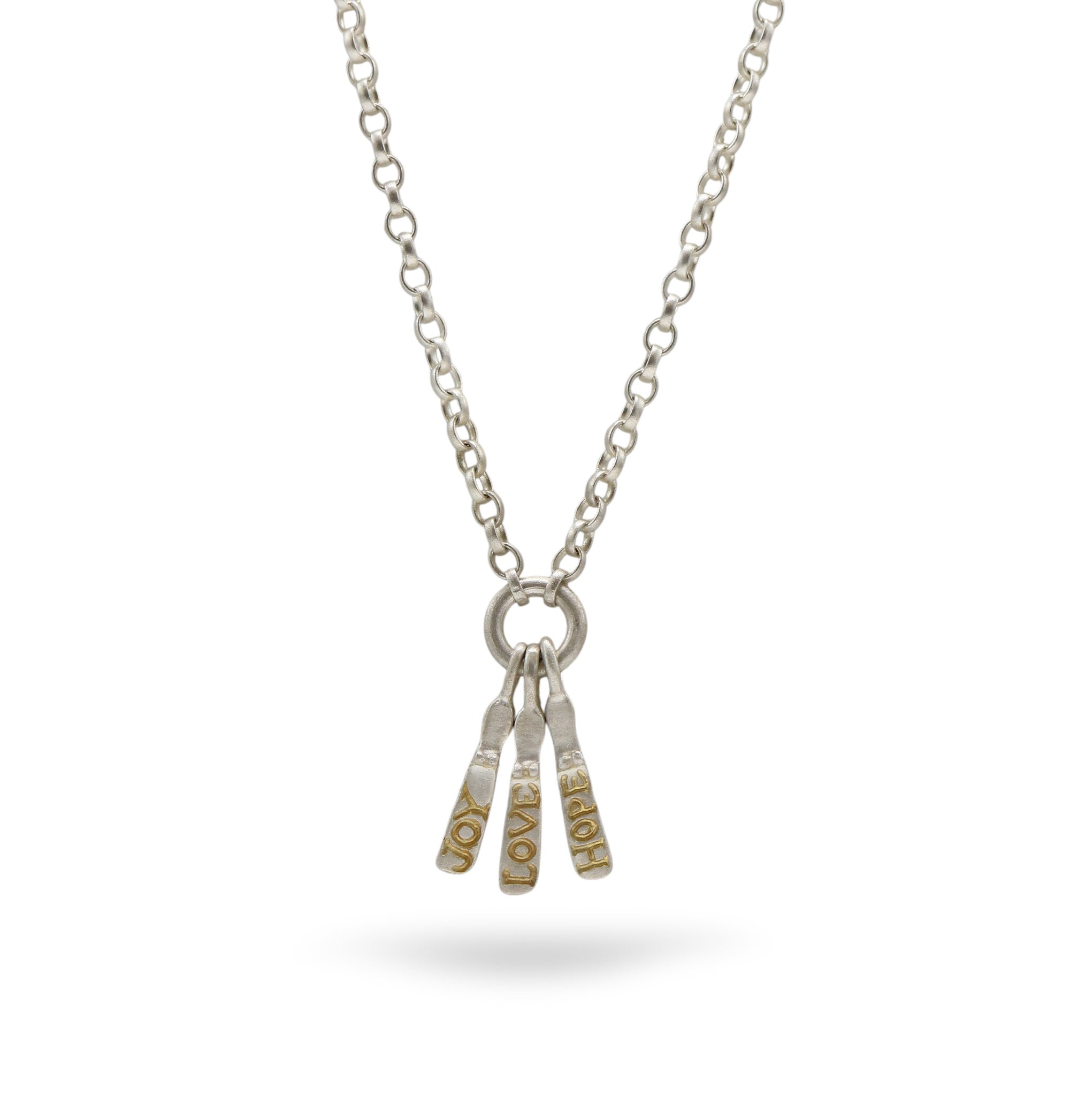 Chunky Three Silver Mini Etched Sibyl Necklace