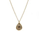 18ct Yellow Gold Textured Pendant with Pear Rose Cut Diamond
