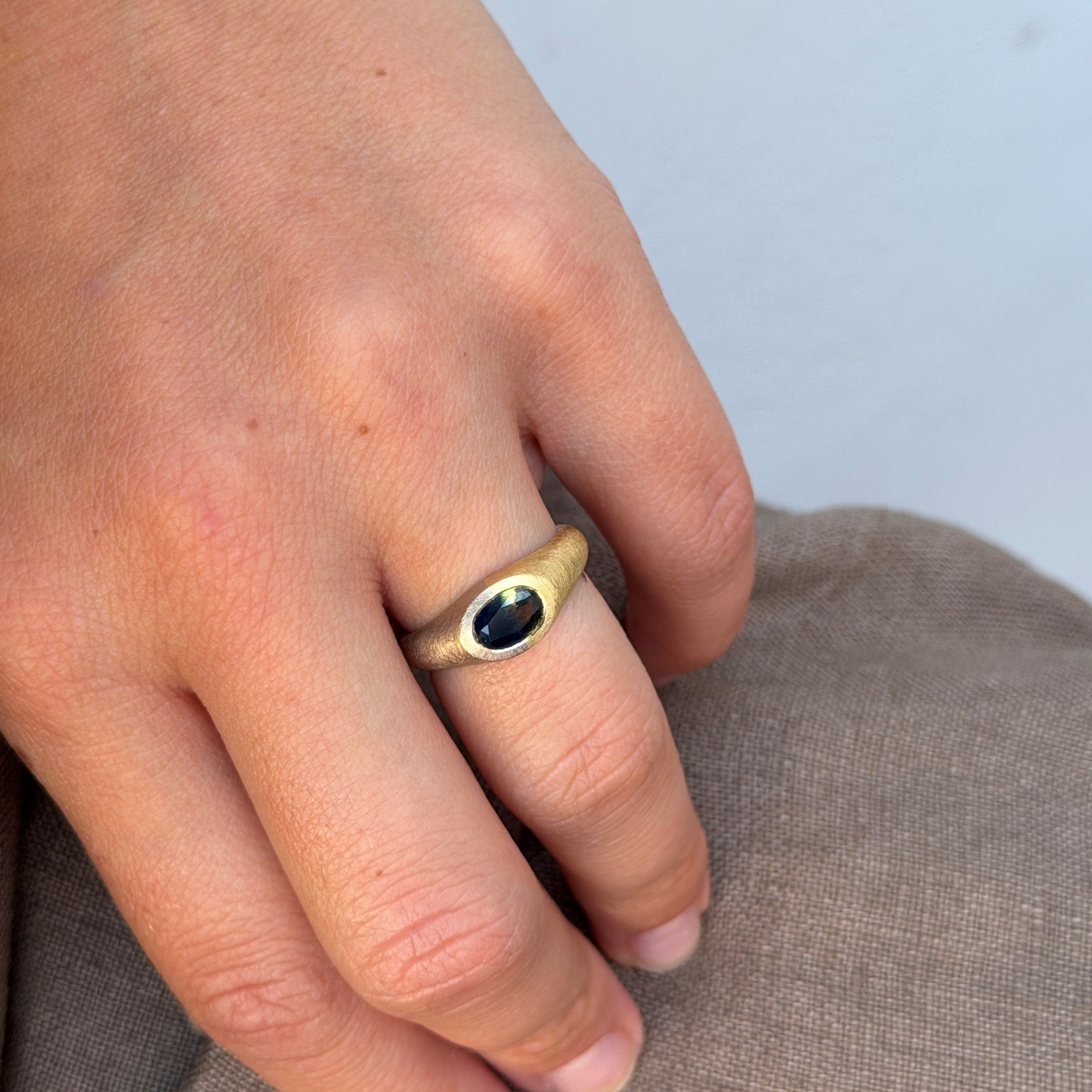 Rachel Jones Parti-Parti Sapphire Signet Ring