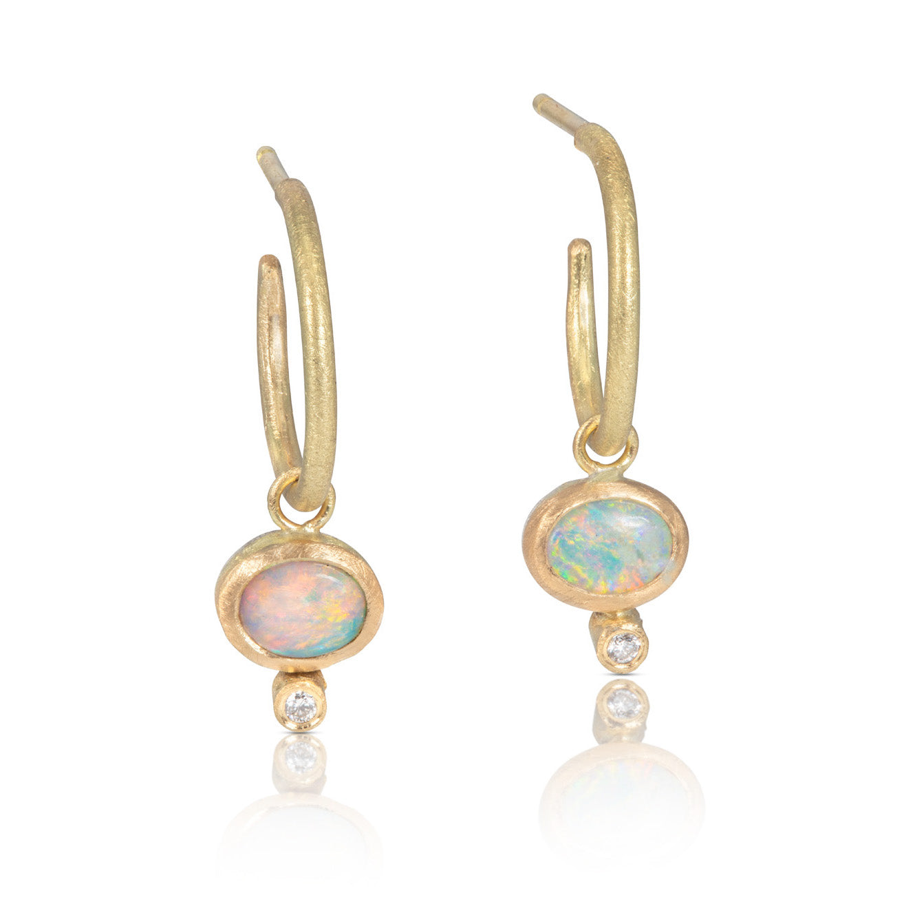 Rachel Jones Spectrum Opal & Diamond Hoop Earrings