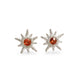 Lukas Svyba Silver Star Earrings With Orange Sapphires