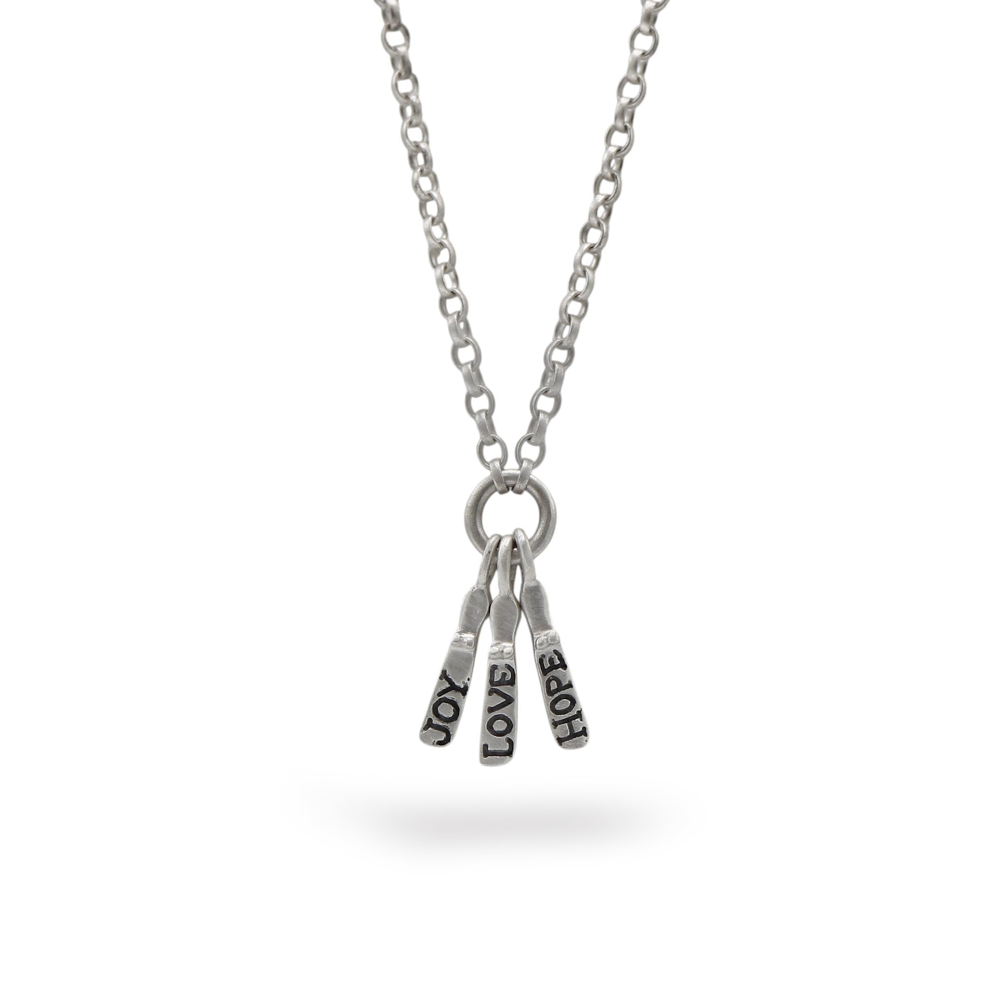 Chunky Three Silver Mini Etched Sibyl Necklace