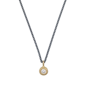 Natalie Jane Harris Mini Diamond Necklace Oxidised Chain