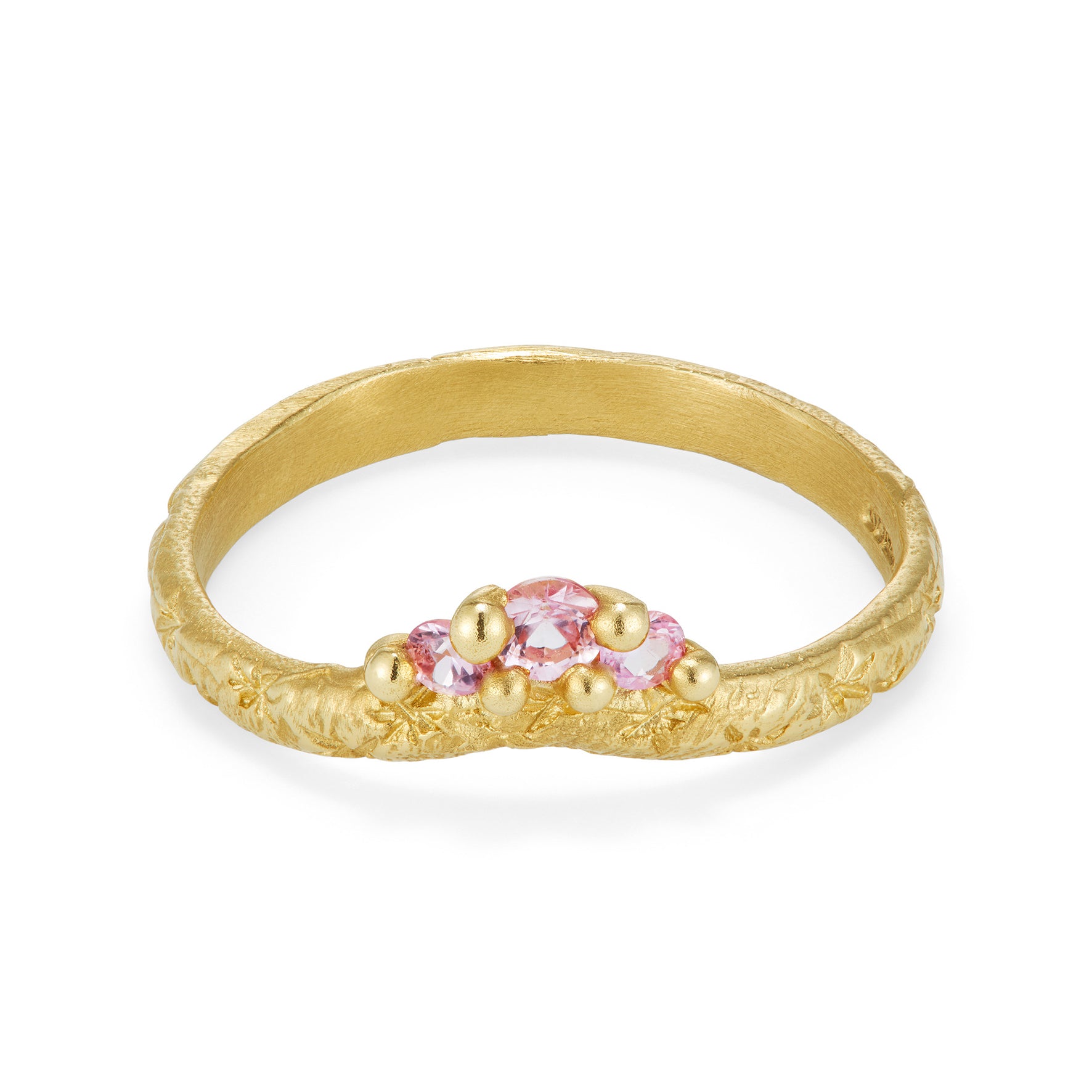 Ciara Bowles 9ct Yellow Gold Pink Crest Ring