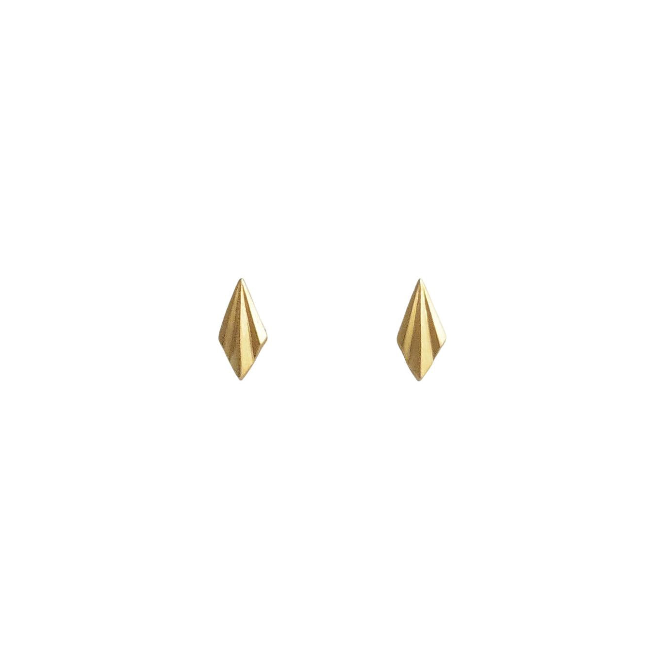 Alice Barnes Tiny Gold Vermeil Pleated Stud Earrings