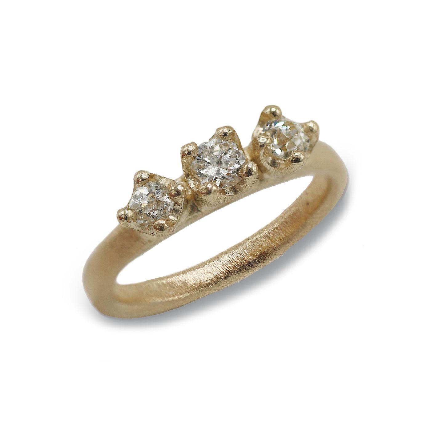 Bespoke - Trilogy Diamond Ring in Yellow Gold