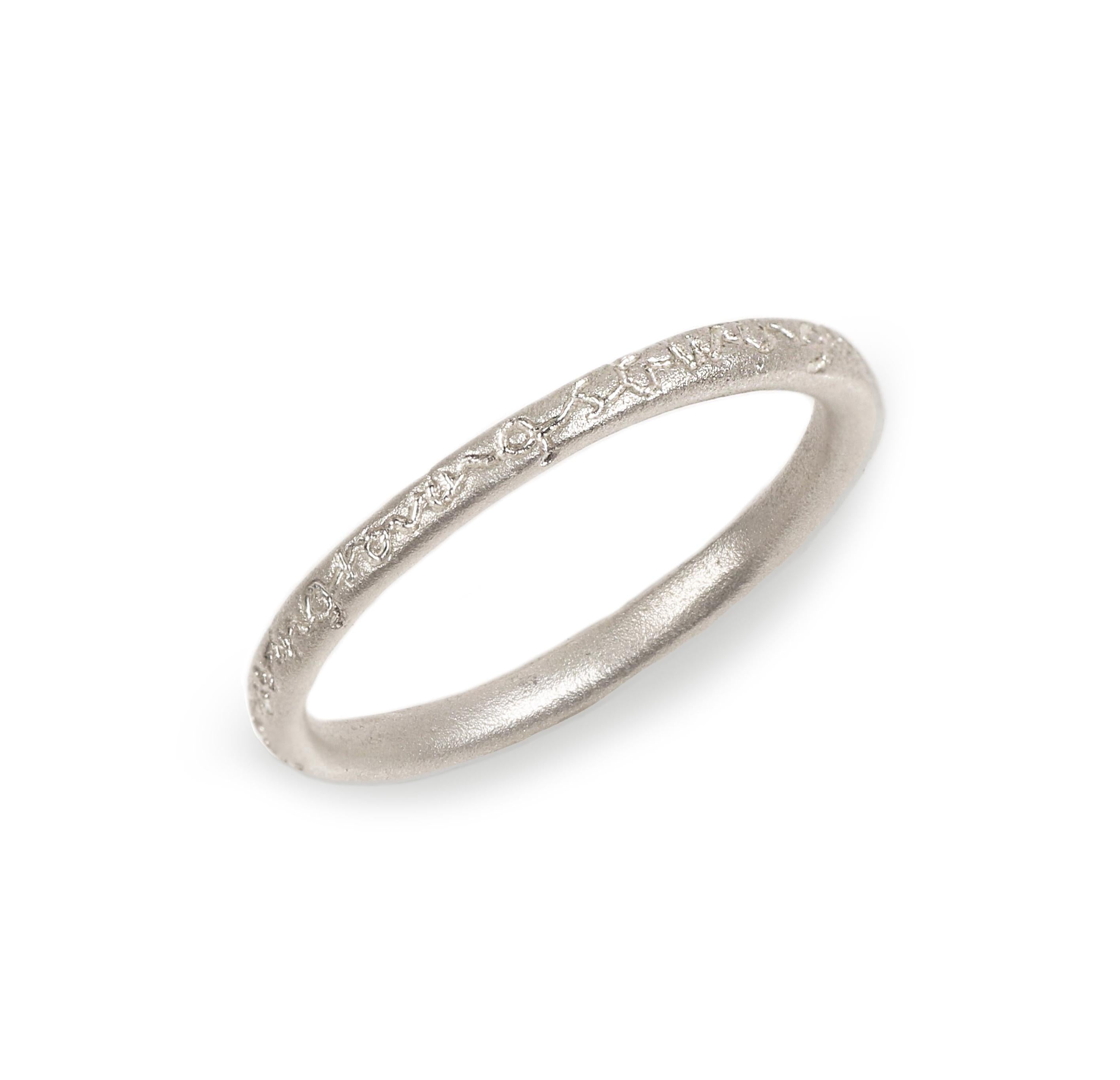 Slim Silver 'loving...' Ring