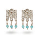 Rosalyn Faith Knitted Silver Earrings with Amazonite Beads