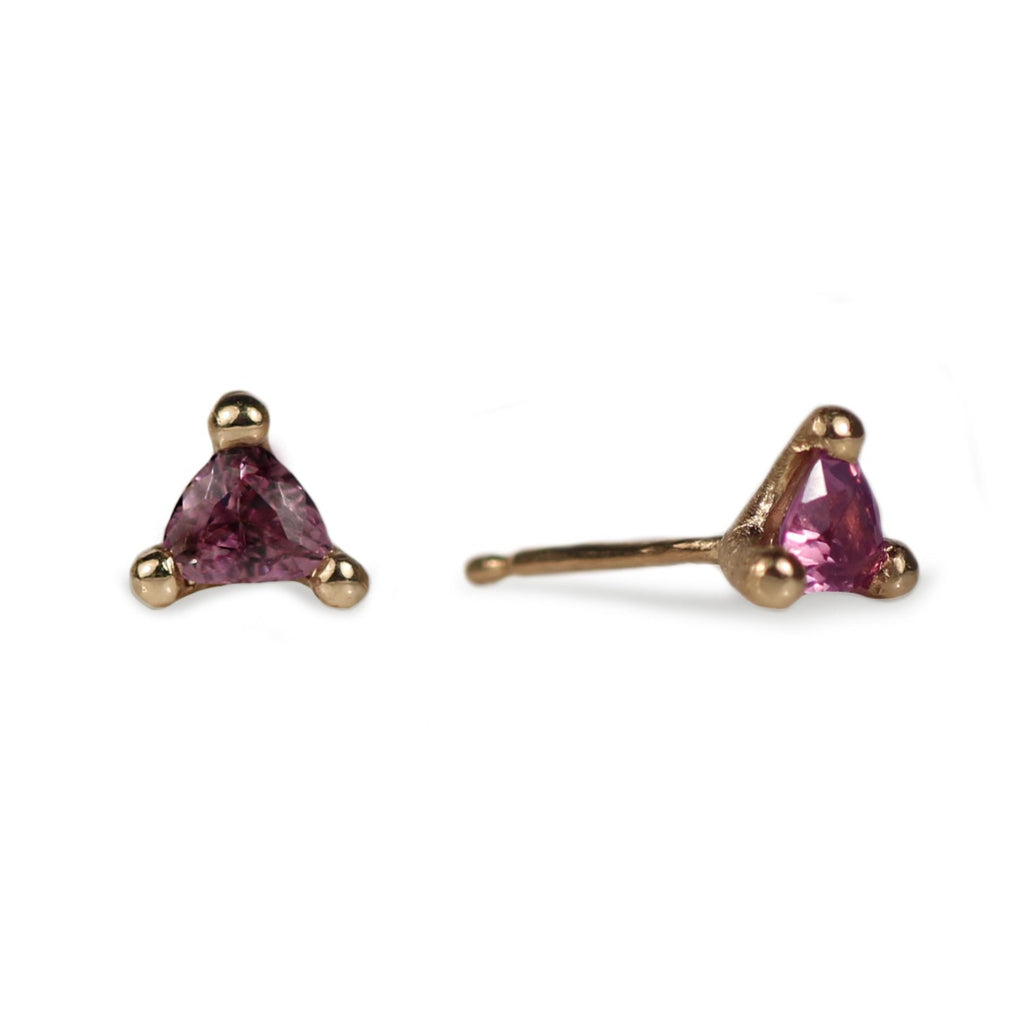 Rosalyn Faith Tanzanian Purple Spinel Studs in 9ct Yellow Gold