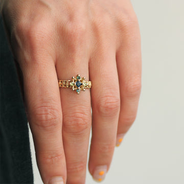 Rosalyn Faith 9ct Yellow Woven Gold Star Sapphire Ring