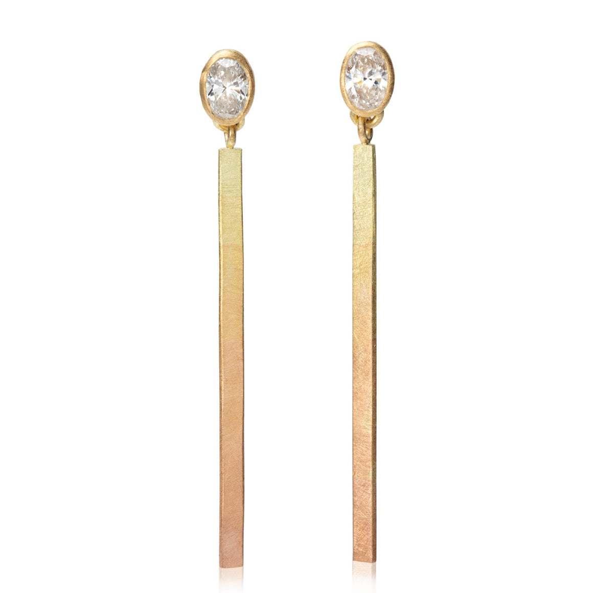 Rachel Jones Oval Diamond Spectrum Gold Earrings