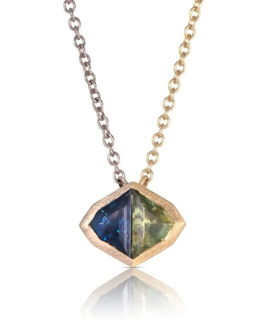Rachel Jones Double Sapphire 18ct Gold Pendant