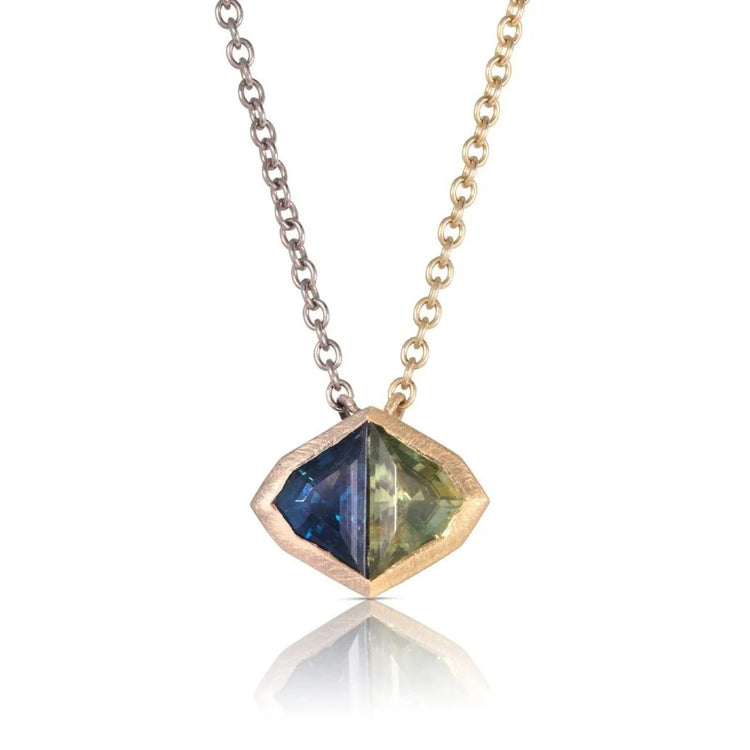 Rachel Jones Double Sapphire 18ct Gold Pendant