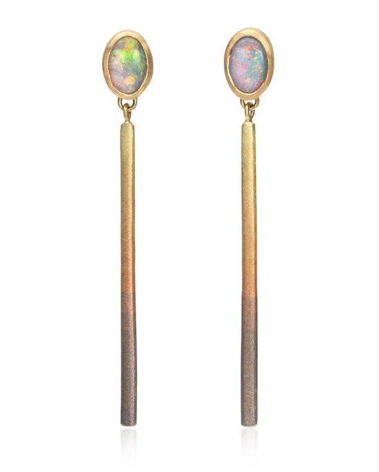 Rachel Jones Spectrum Opal Earrings 18ct Mixed Gold