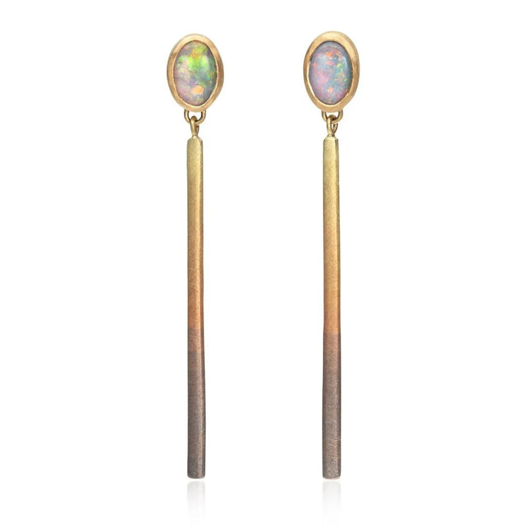 Rachel Jones Spectrum Opal Earrings 18ct Mixed Gold