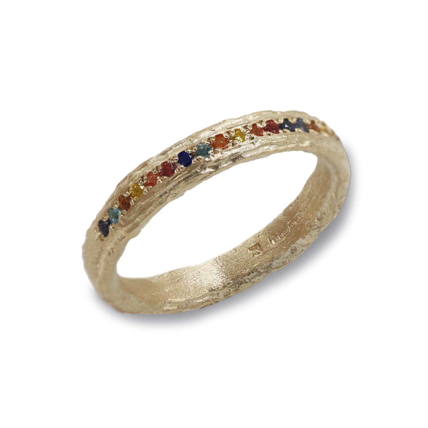 Bespoke - Half Eternity Rainbow Ring with Sapphires