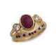 Bespoke - 18ct Yellow Gold Fitted Ring with Rubies, Sapphires and Diamonds.