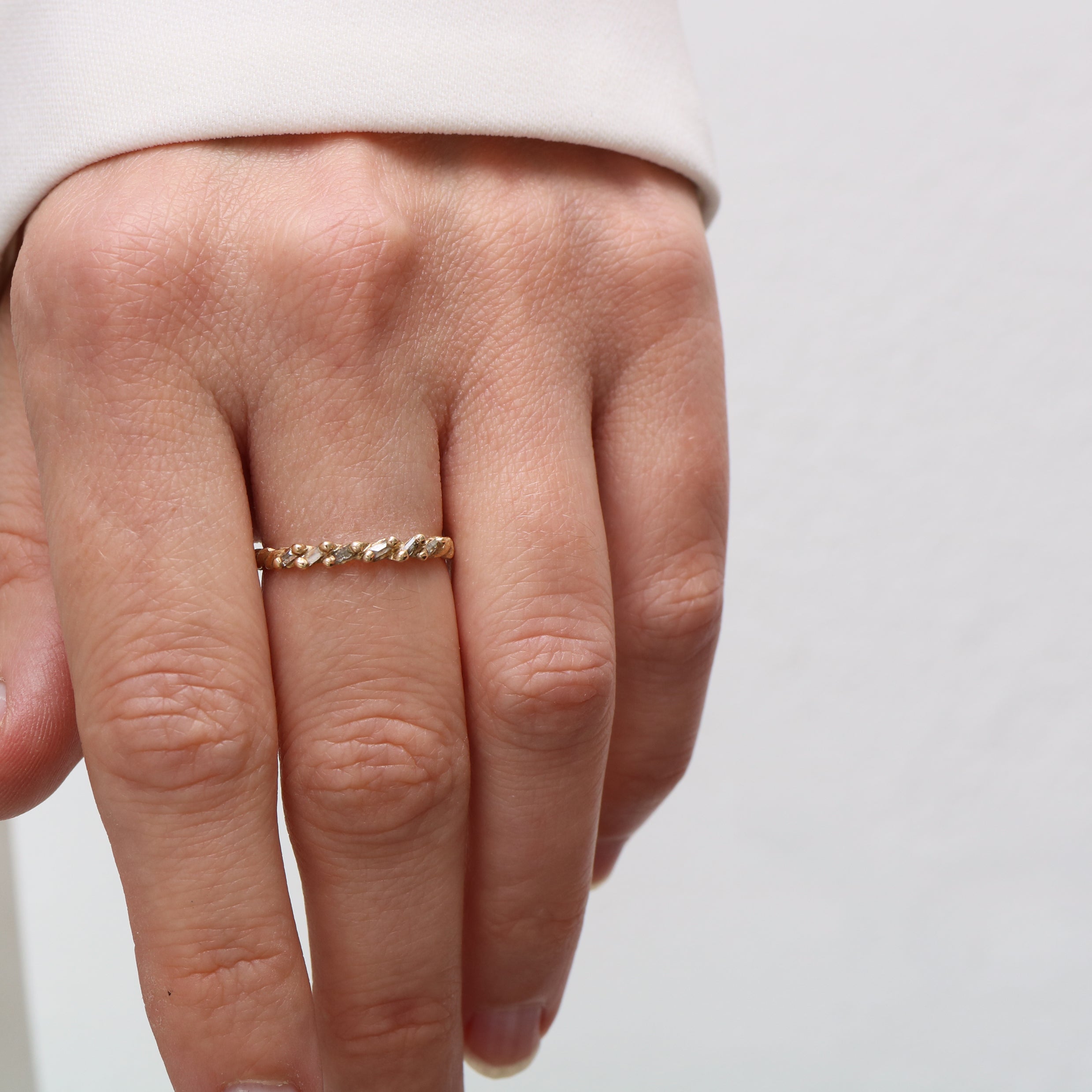 Rosalyn Faith Gold Twist Salt and Pepper Diamond Ring in 9ct Yellow Gold