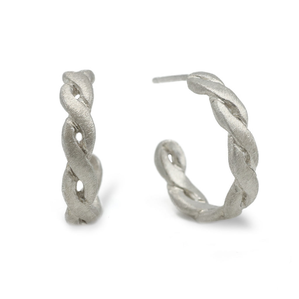 Rosalyn Faith Medium Silver Twisted Hoops