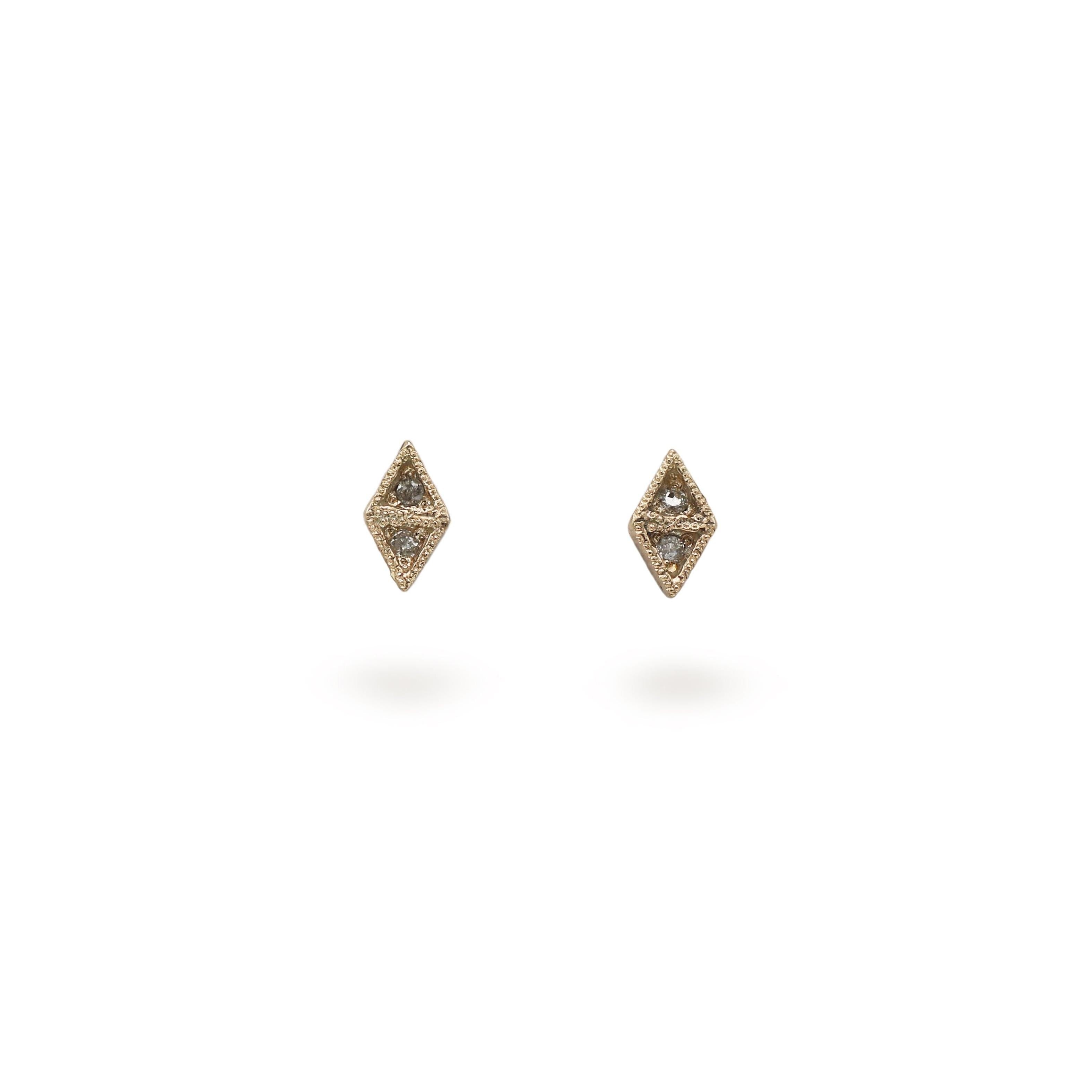 Rusty Thought Gold Kite Diamond Earrings