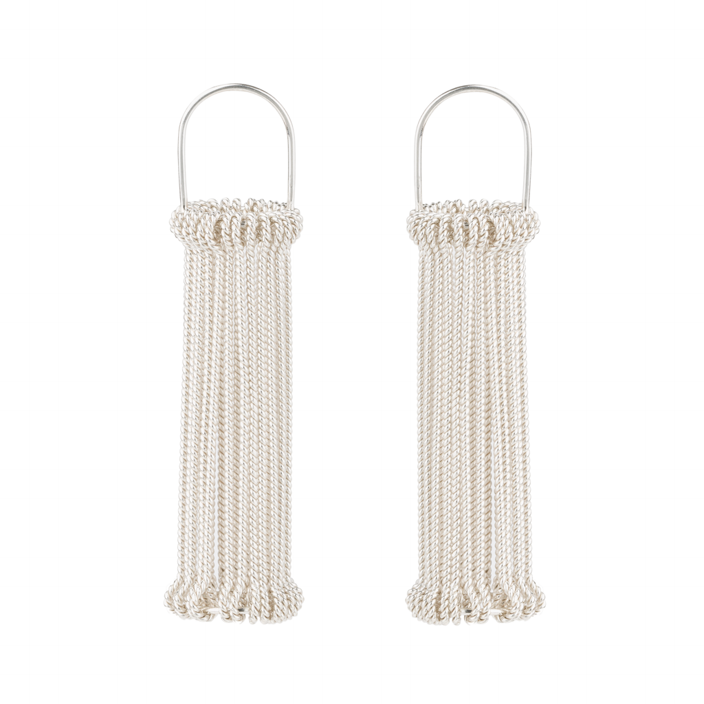 Ruth Leslie Drop Silver Heddle Earrings