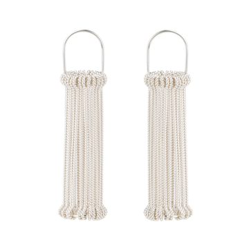 Ruth Leslie Drop Silver Heddle Earrings