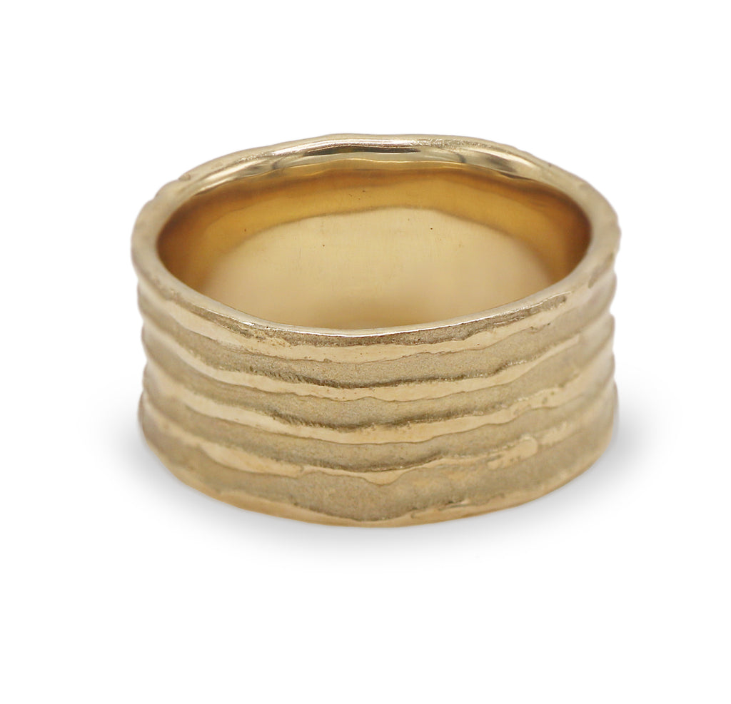 Medium 9ct Fairtrade Yellow Gold 'Strata' Ring