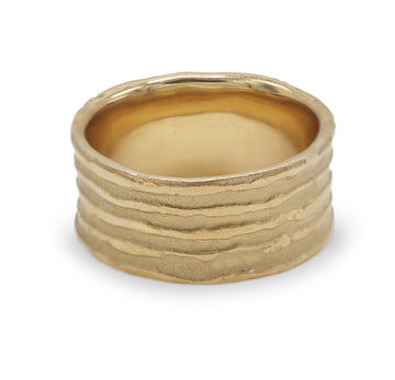 Medium 9ct Fairtrade Yellow Gold 'Strata' Ring