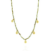 Mounir Five Star Charm Green Garnet Necklace in Gold Plate