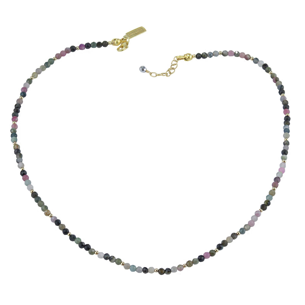 Mounir Delicate Tourmaline Beaded Necklace Gold-Plated Silver