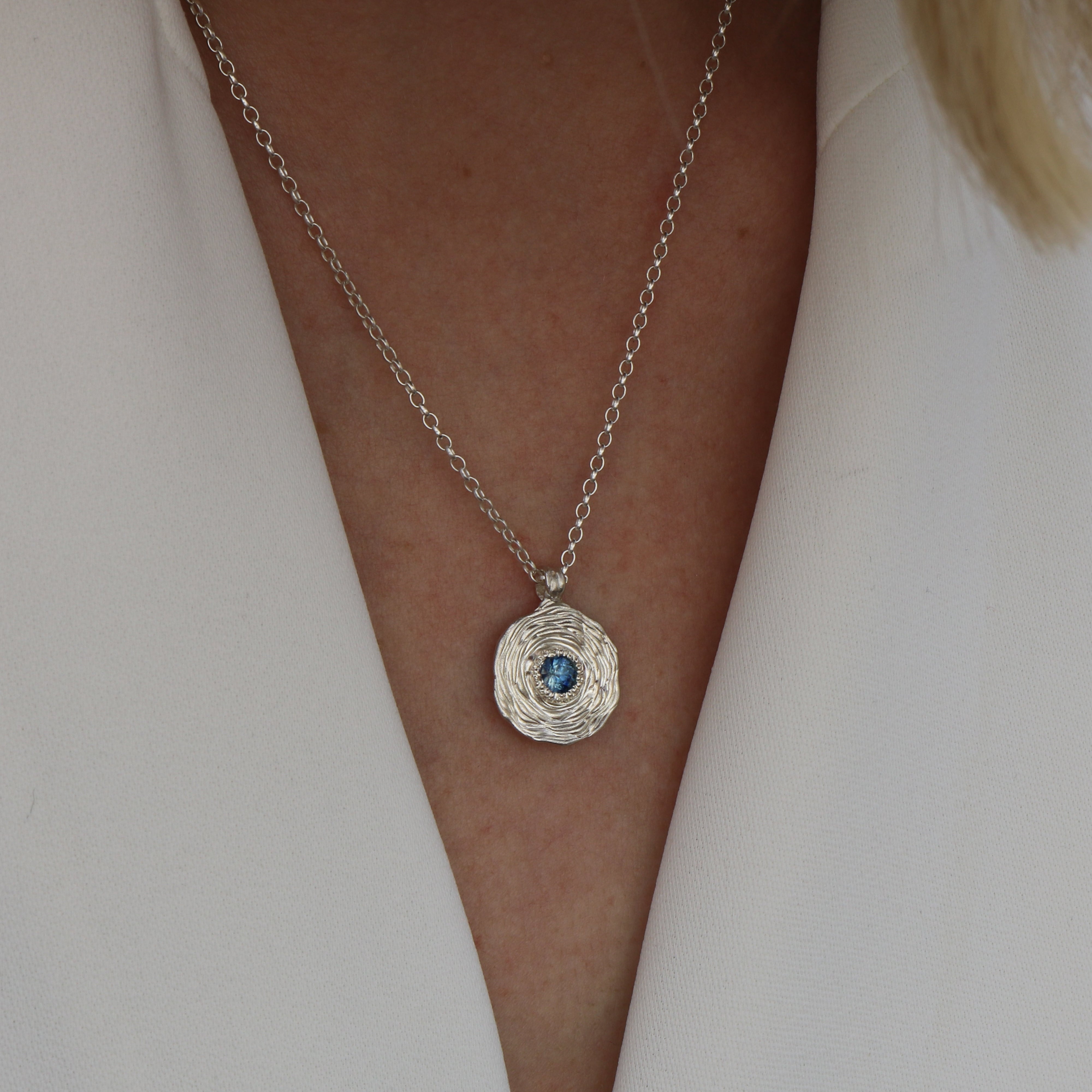 Lukas Svyba Eye of the Storm Blue Sapphire Pendant