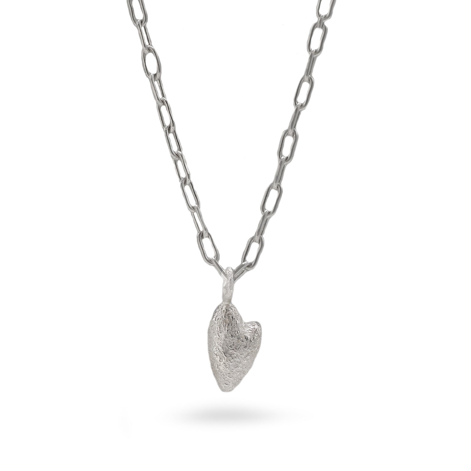 Reflect Chunky Textured Heart Charm Pendant