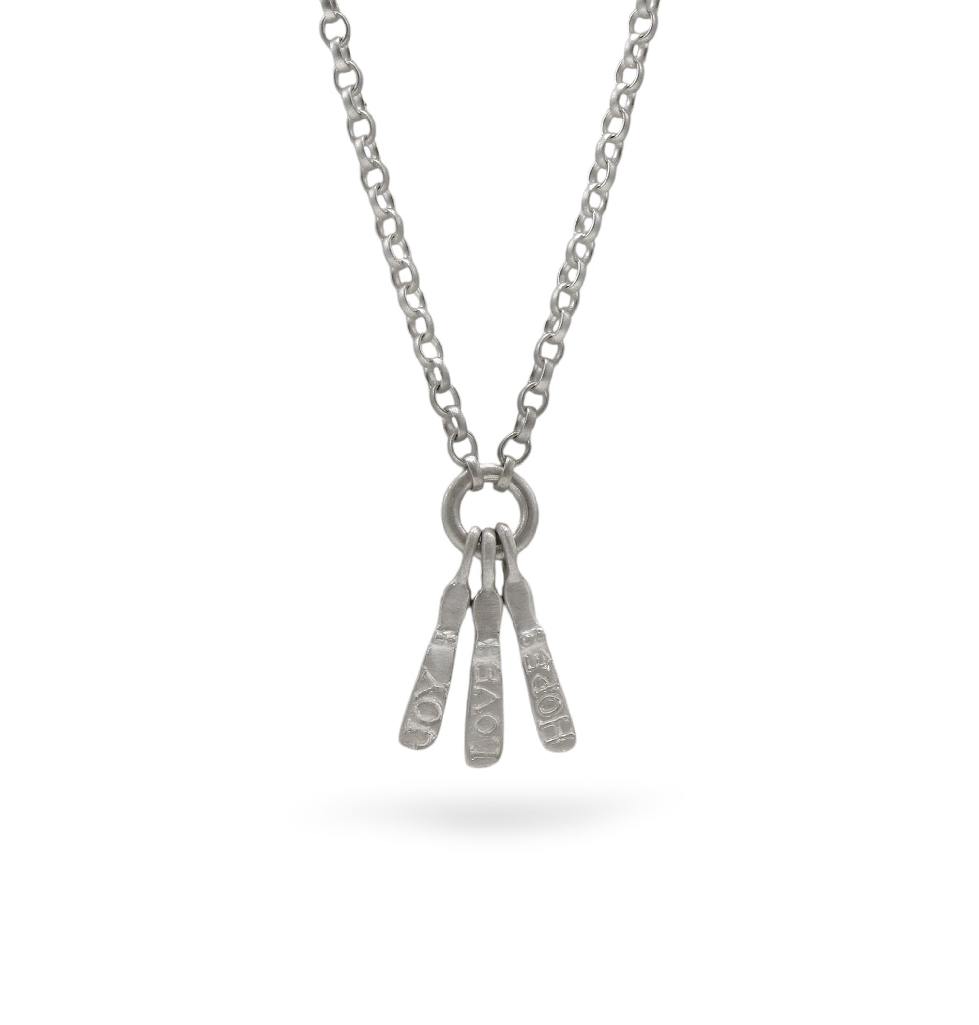 Chunky Three Silver Mini Etched Sibyl Necklace