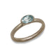 Textured White Gold Ring with Oval Blue Aquamarine
