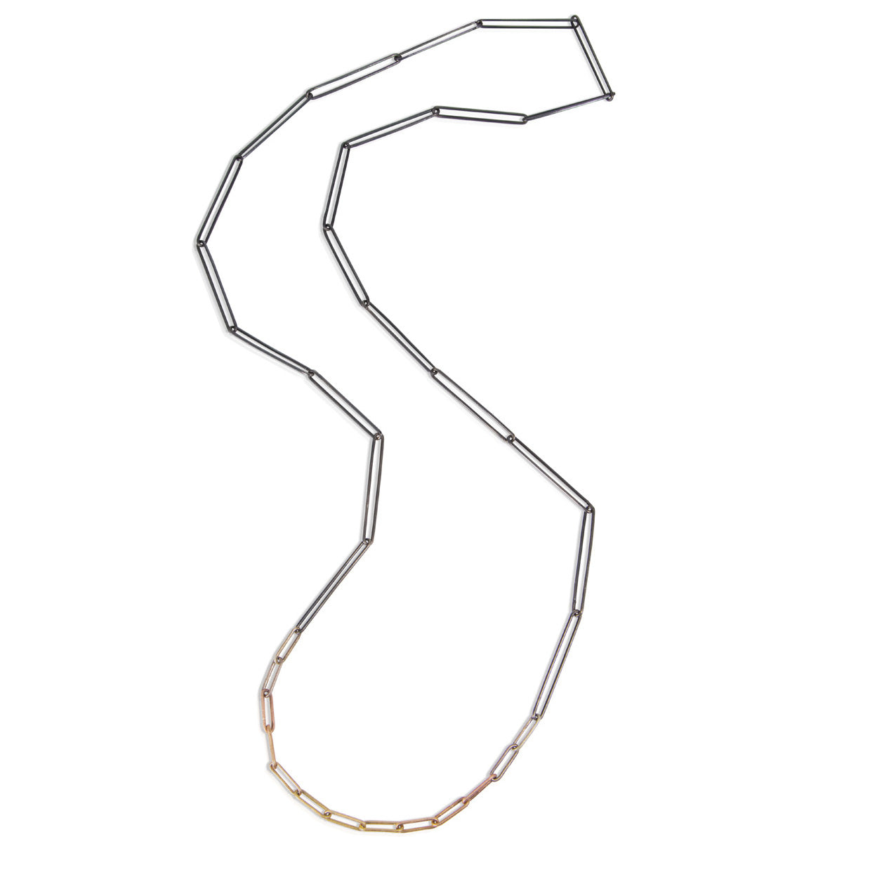 Rachel Jones Spectrum Paperclip Chain in Gold and Oxidised silver
