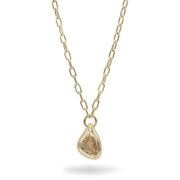 "Every Heart To Love Will Come" Gold Sapphire Pendant