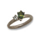 Bespoke - 14ct White Gold Ring with a Pear Diamond and Australian Sapphire