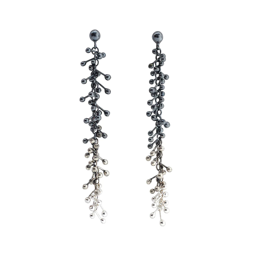 Yen Long Silver Ombre Drop Earrings