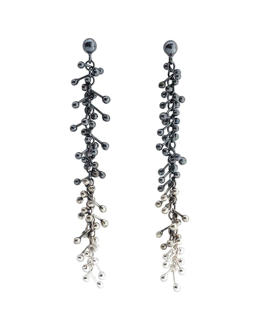 Yen Long Silver Ombre Drop Earrings