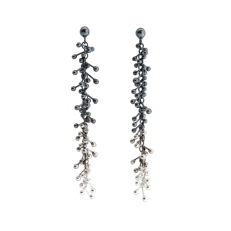 Yen Long Silver Ombre Drop Earrings