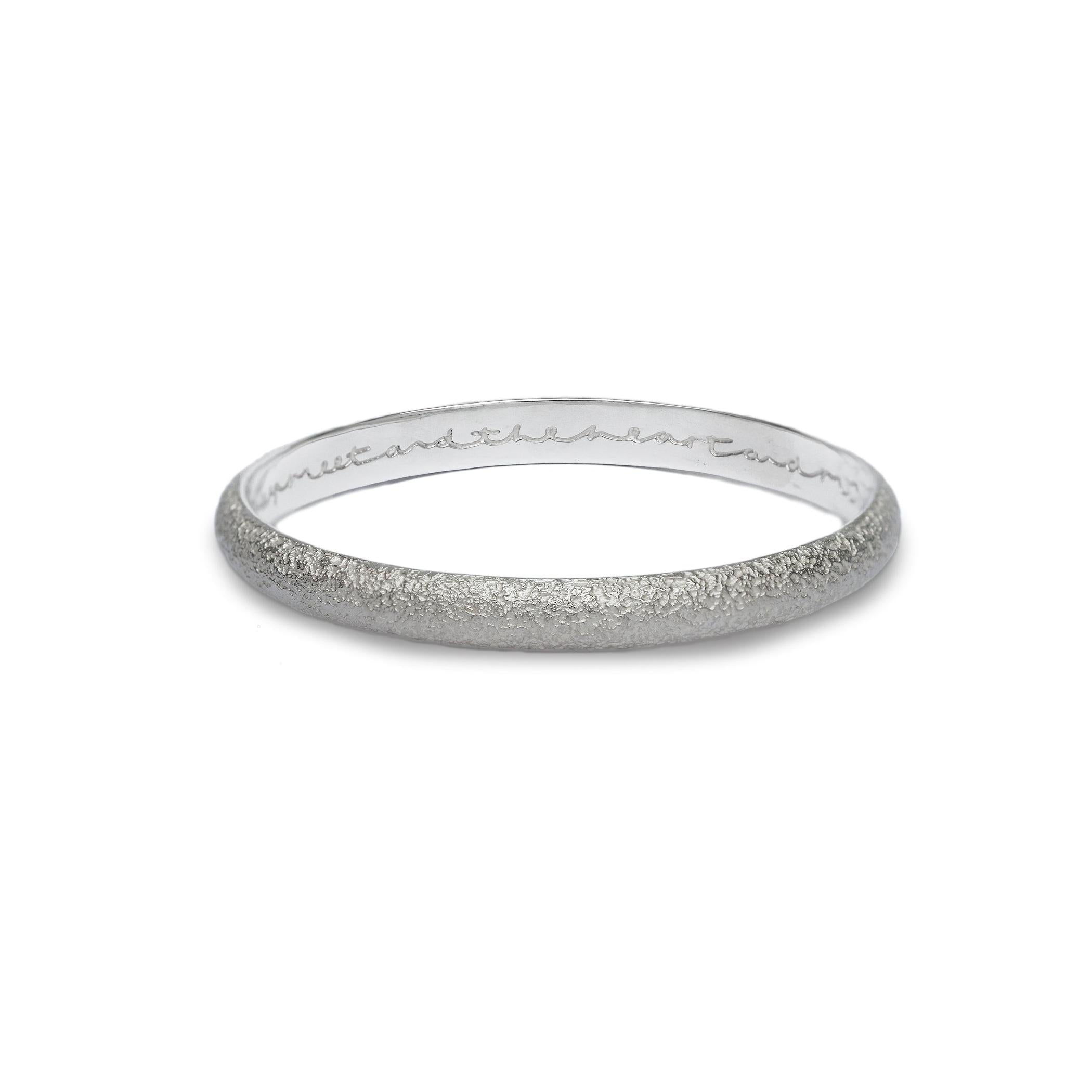 Reflect Silver Textured Dome Bangle