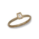 Textured 9ct Yellow Gold Baguette Cut Solitaire Ring