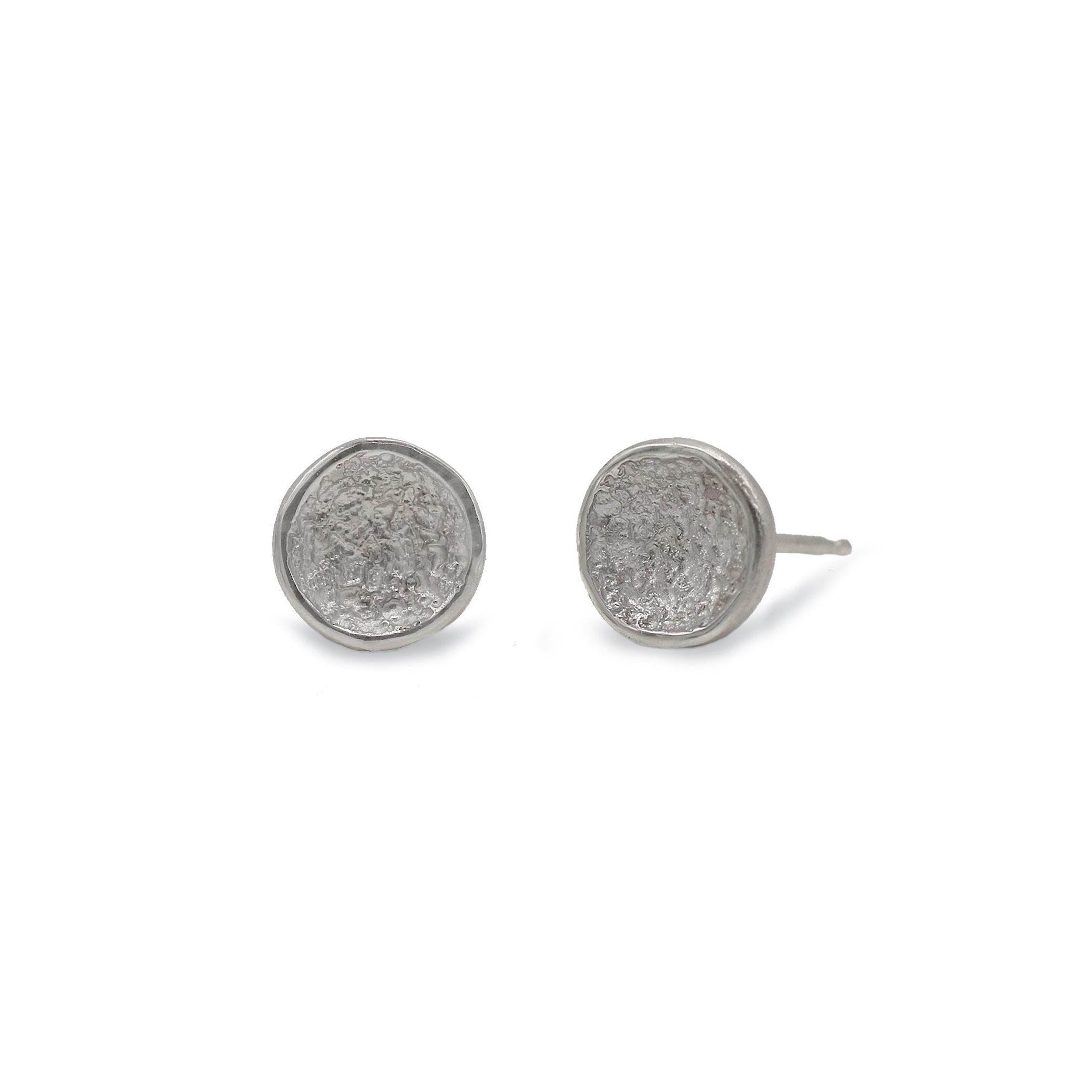 Reflect Silver Dome Shaped Textured Ear Studs