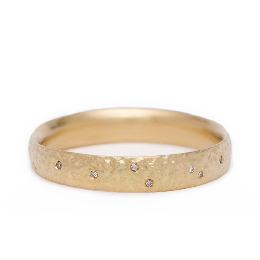 Maya Selway 18ct Yellow Gold and Scattered Diamond Eternity Ring