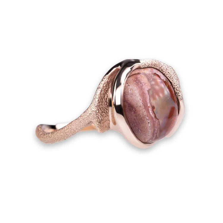 Outlet Ex Display The Way Opal Statement Ring 5.5ct Mexican boulder opal recycled 18ct rose gold