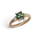 Bespoke - Yellow Gold Engagement Ring With Green Sapphire and Diamonds